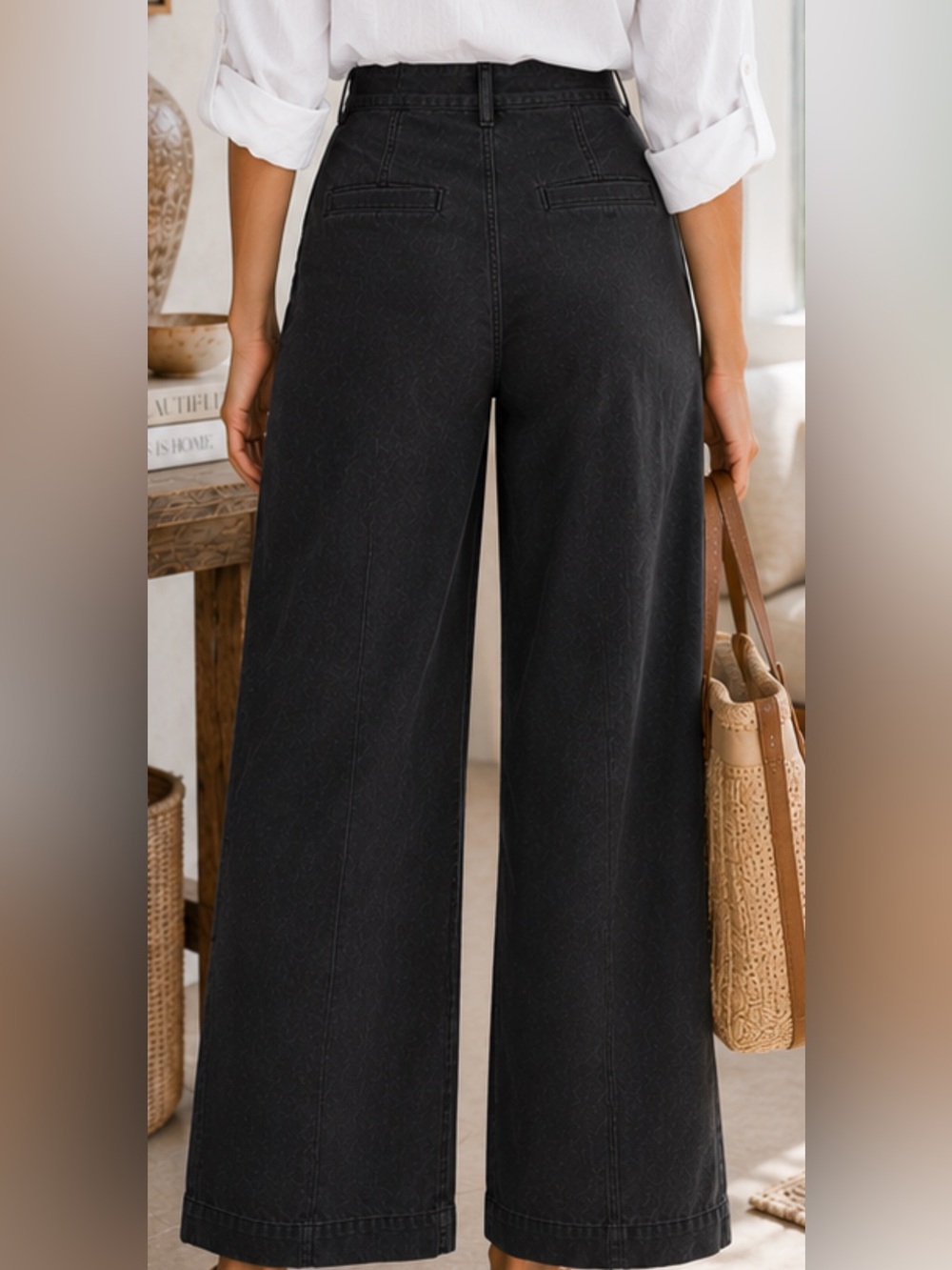 Zenana Outfitters Black High-Rise Wide Leg Jeans - Picture 4 of 6